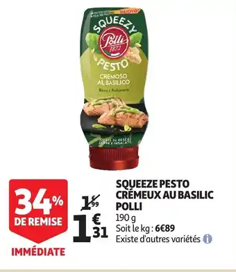 Auchan Squeeze Pesto Cremeux Au Basilic Polli aanbieding