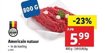 Lidl Americain Natuur 800g aanbieding