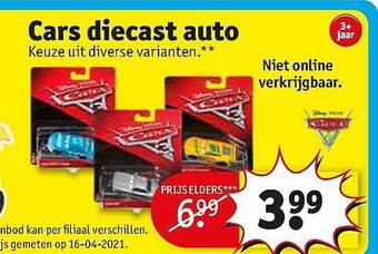 Kruidvat Cars Diecast Auto aanbieding