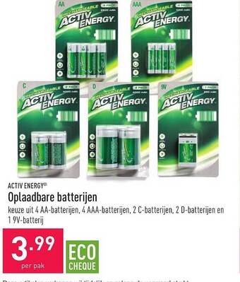 ALDI Activ Energy Oplaadbare Batterijen aanbieding