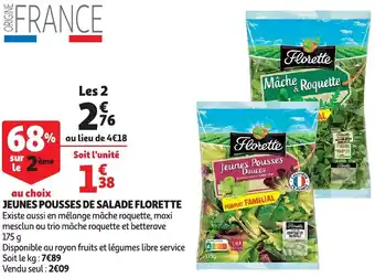Auchan Jeunes Pousses De Salade Florette aanbieding
