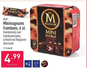 ALDI Ola Minimagnums Framboos 6 St 60ml aanbieding