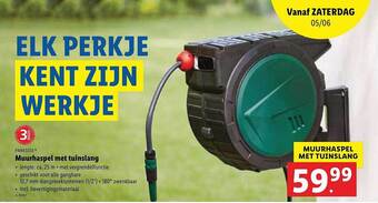 Lidl Parkside Muurhaspel Met Tuinslang aanbieding