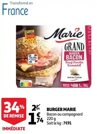 Auchan Burger Marie aanbieding
