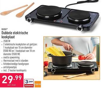 Quigg Dubbele Elektrische Kookplaat