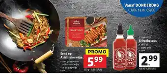 Lidl Vitasia Eend Op Aziatische Wijze, Flying Goose Srirachasaus 455ml aanbieding