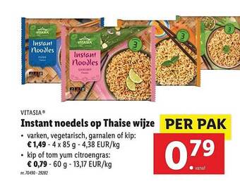 Lidl Vitasia Instant Noedels Op Thaise Wijze aanbieding