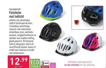 ALDI Cyclemaster Fietshelm Met Ledlicht aanbieding