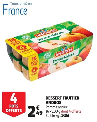 Auchan Dessert Fruitier Andros aanbieding