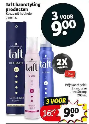 Kruidvat Taft Haarstyling Producten aanbieding