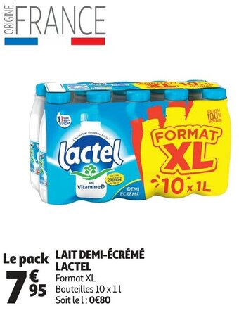Auchan Lait Demi-Ecreme Lactel aanbieding