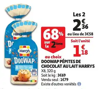 Auchan Doowap Pepites De Chocolat Au Lait Harrys aanbieding