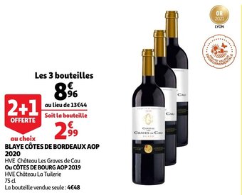 Auchan Blaye Cotes De Bordeaux AOP 2020 aanbieding