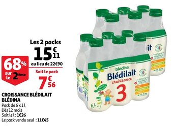 Auchan Croissance Bledilait Bledina aanbieding