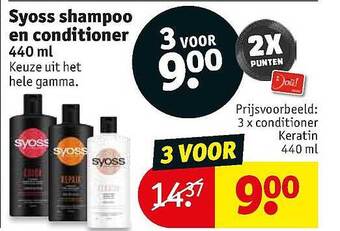 Kruidvat Syoss Shampoo En Conditioner 440 Ml aanbieding