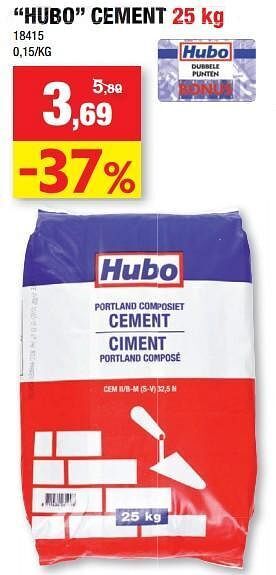 Hubo Hubo cement aanbieding