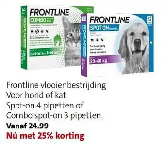 Intratuin Frontline vlooienbestrijding voor hond of kat aanbieding