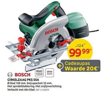 Brico Bosch cirkelzaag pks 55a aanbieding
