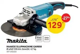 Brico Makita haakse slijpmachine ga9050 aanbieding