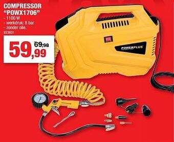 Hubo Powerplus compressor powx1706 aanbieding