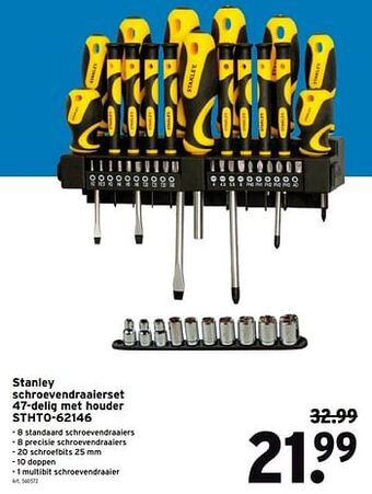 GAMMA Stanley schroevendraaierset 47-delig met houder stht0-62146 aanbieding