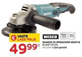 Wesco haakse slijpmachine ws4716