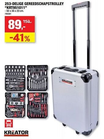 253-delige gereedschapstrolley krt951011
