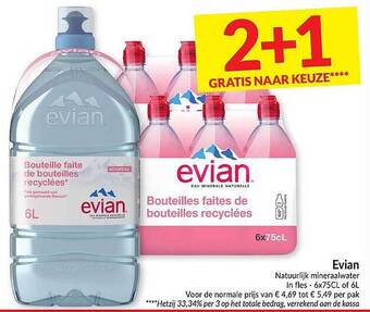 Intermarché Evian Natuurlijk Mineraalwater aanbieding