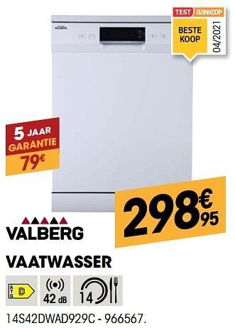 Electro Depot Valberg vaatwasser 14s42dwad929c aanbieding