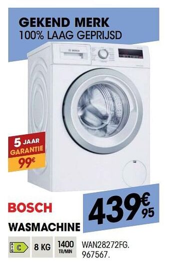 Electro Depot Bosch wasmachine wan28272fg aanbieding