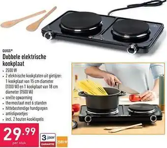 ALDI Quigg dubbele elektrische kookplaat aanbieding