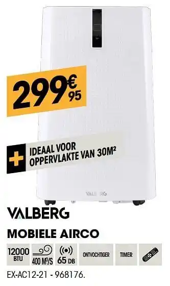 Electro Depot Valberg mobiele airco ex-ac12-21 aanbieding
