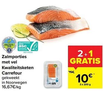 Carrefour Market Zalmporties met vel kwaliteitsketen carrefour aanbieding