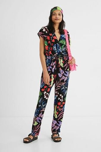 Desigual Lange jumpsuit met V-hals - BLACK - S aanbieding