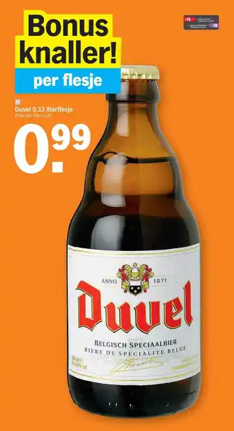 Albert Heijn Duvel 0.33 Literflesjes aanbieding