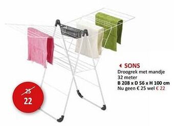 Weba Sons droogrek met mandje aanbieding