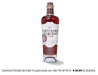 Colruyt Santisima trinidad de cuba 15 years oude rum aanbieding