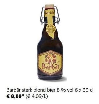 Barbãr sterk blond bier