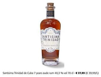 Colruyt Santisima trinidad de cuba 7 years oude rum aanbieding