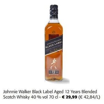 Colruyt Johnnie walker black label aged 12 years blended scotch whisky aanbieding