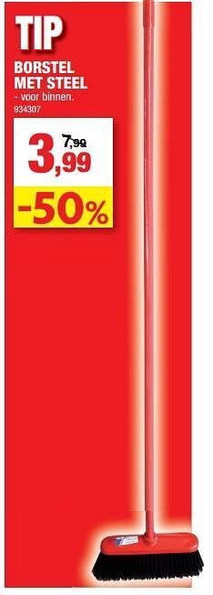 Hubo Borstel met steel aanbieding