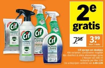 Albert Heijn Cif disinfect + shine allesreiniger spray aanbieding