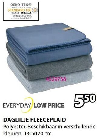 Jysk Daglilje fleeceplaid aanbieding