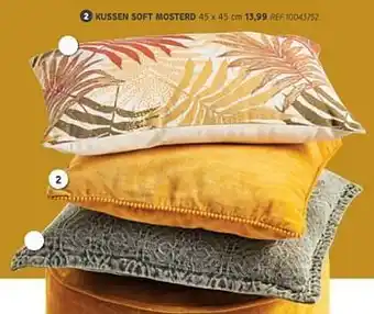 Kussen soft mosterd