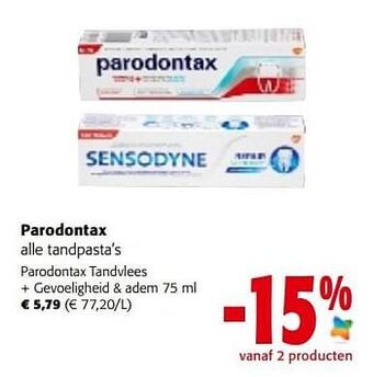 Colruyt Parodontax tandvlees + gevoeligheid + adem aanbieding