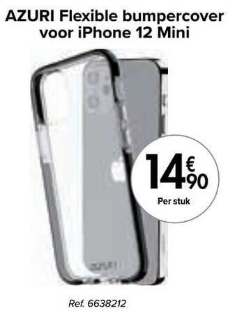 Carrefour Azuri flexible bumpercover voor iphone 12 mini aanbieding