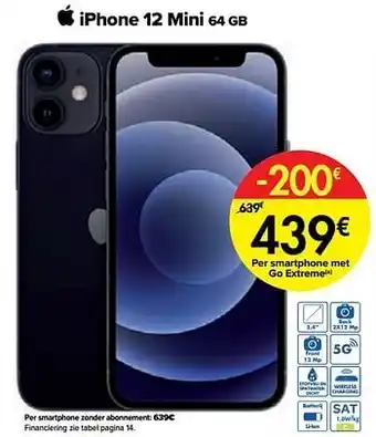 Carrefour Apple iphone 12 mini 64 gb aanbieding