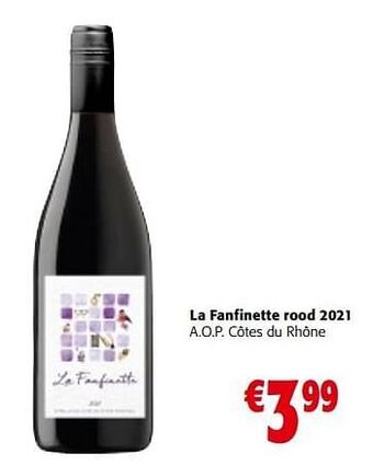 Colruyt La fanfinette rood 2021 a.o.p. côtes du rhône aanbieding