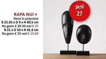 Weba Rapa nui deco in polyresin aanbieding