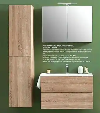Brico Hangend badkamermeubel savena aanbieding